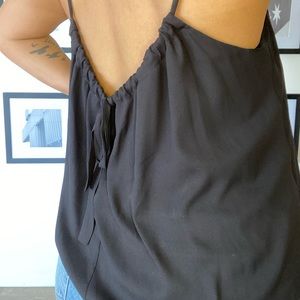 12 Rue Colette black camisole/blouse. Tie on back to tighten or loosen straps